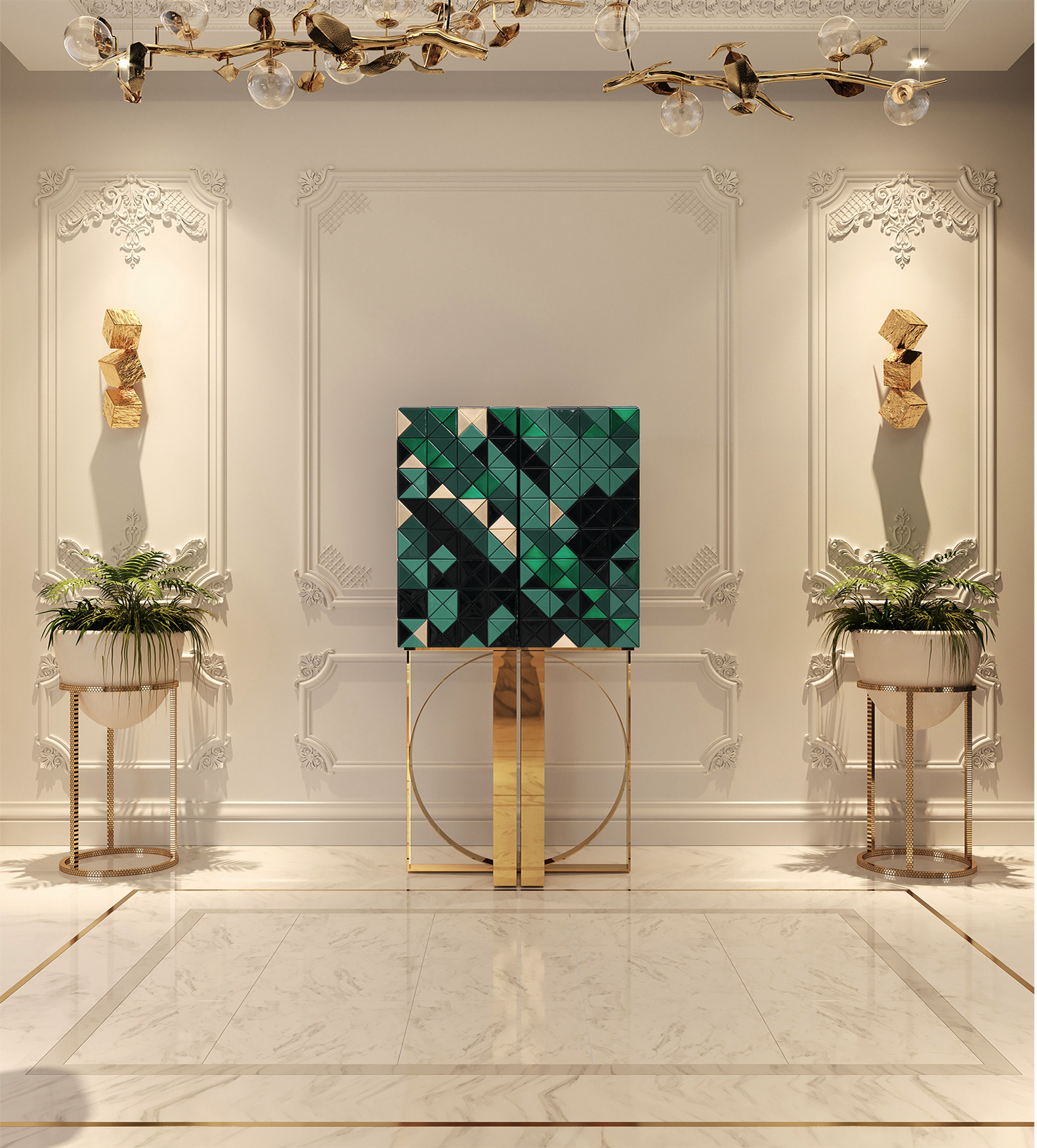 Mosaic groene kast