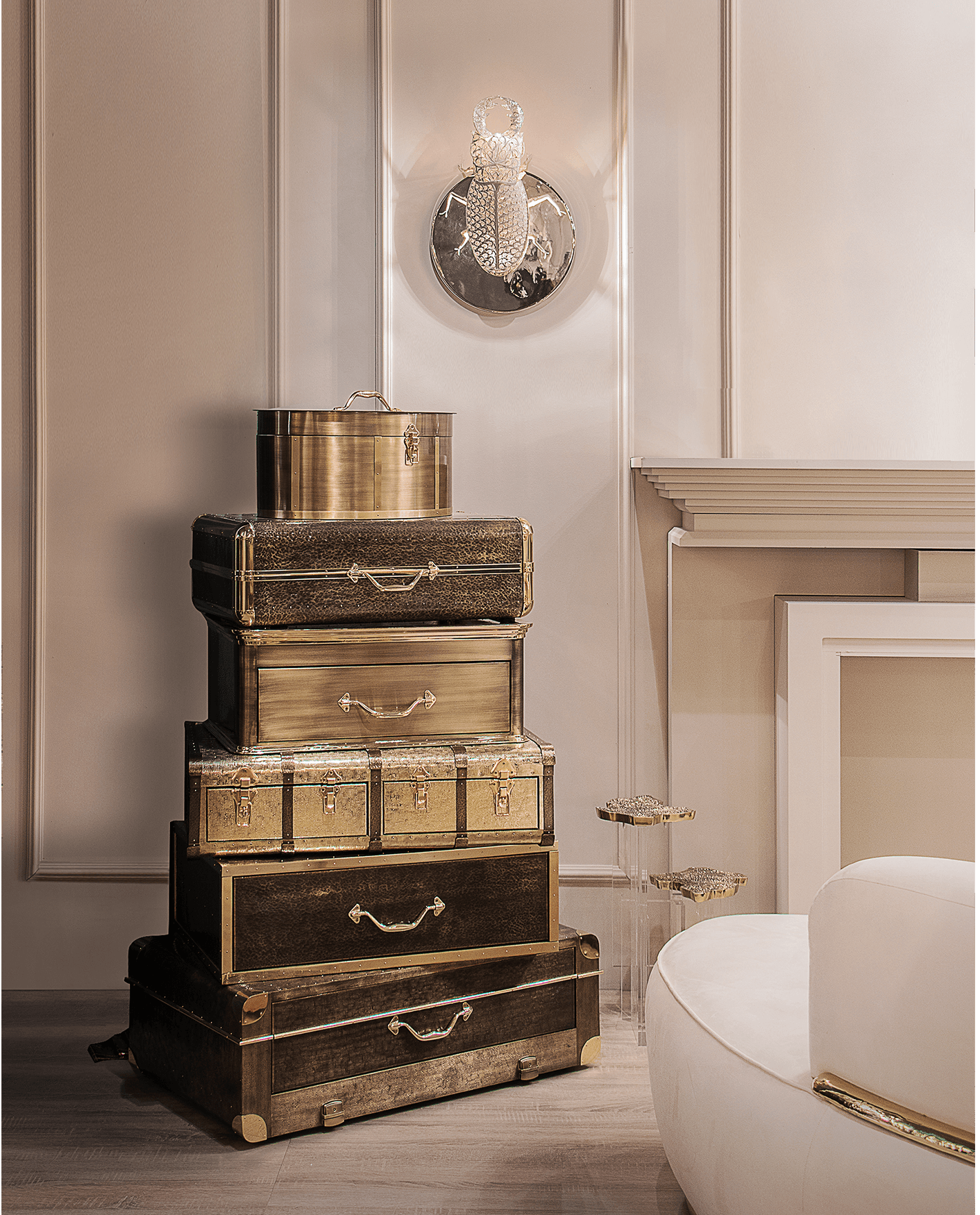 Filigree Scarab wandlamp