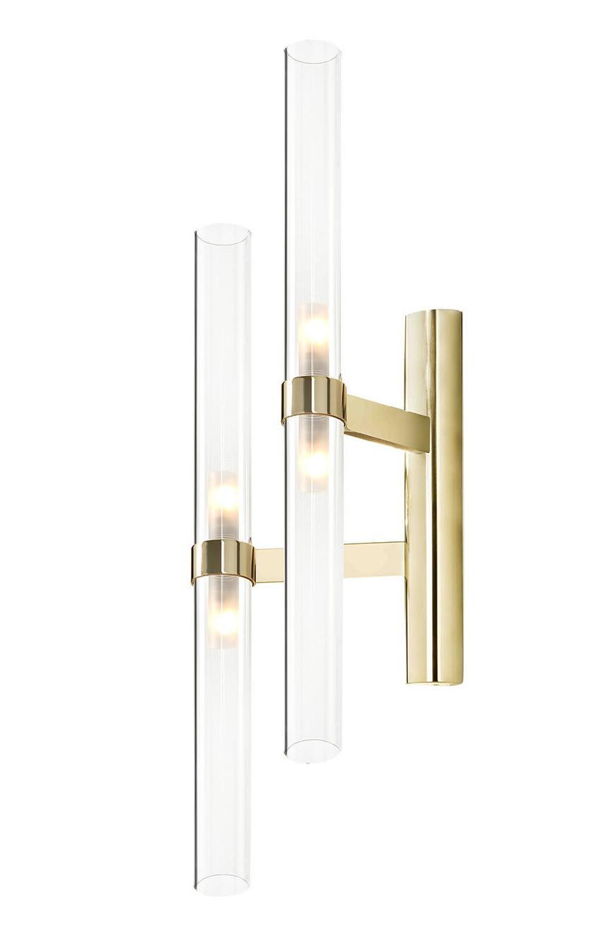 Gouden Cilindrische Pyrex Glas Wandlamp