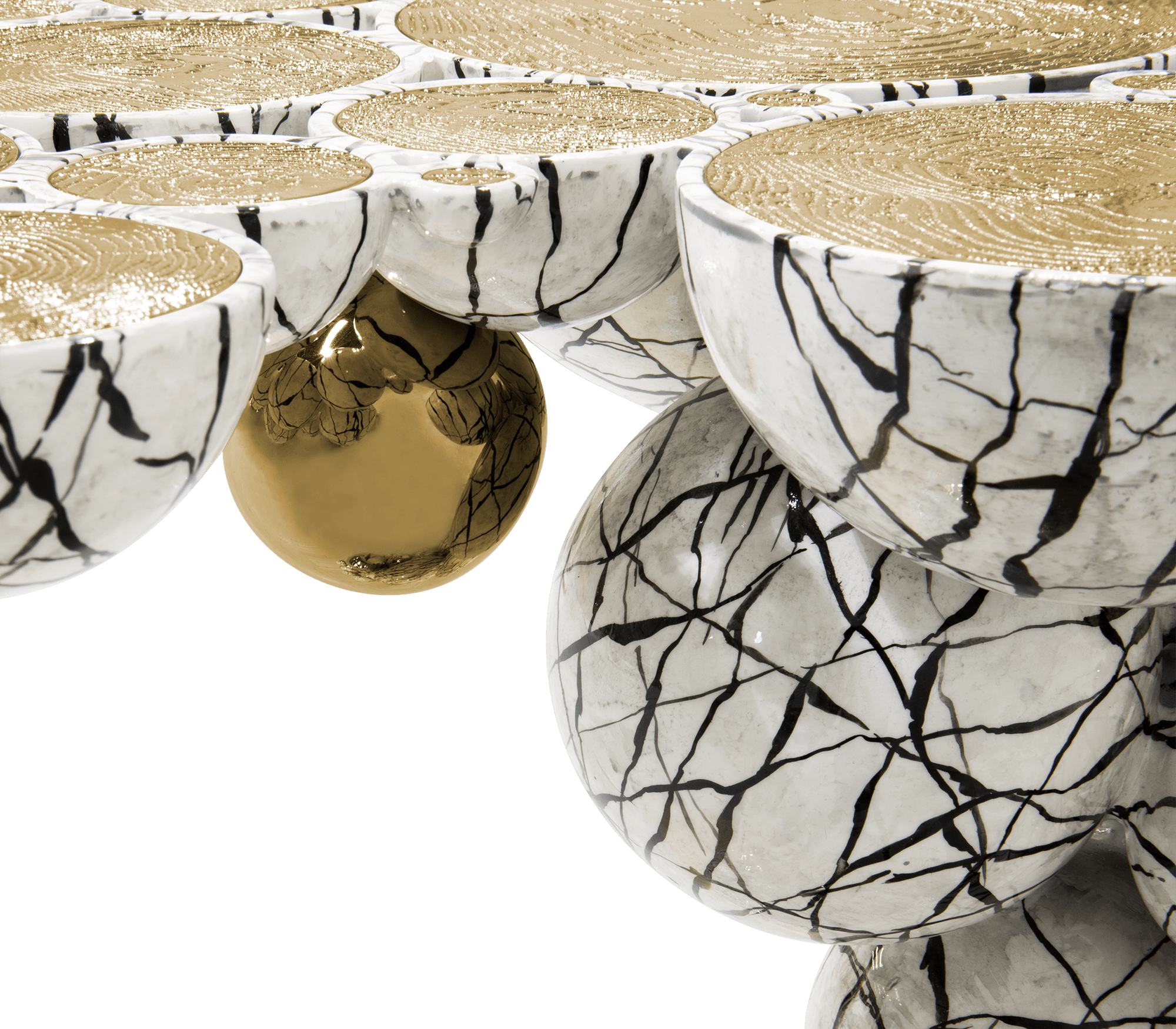 Orbit faux-marmer console