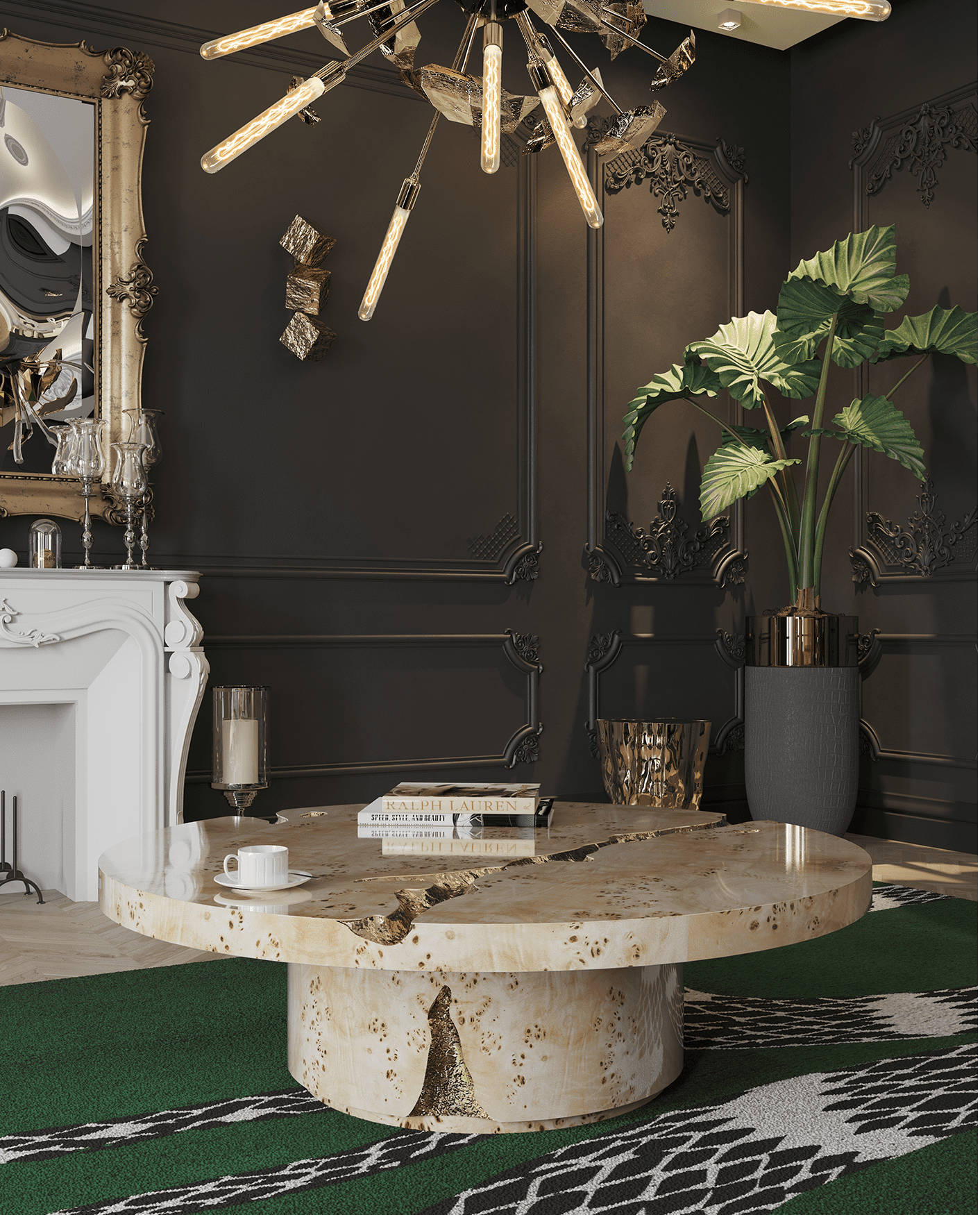 Dominion populierenhout 3-delige salontafelset