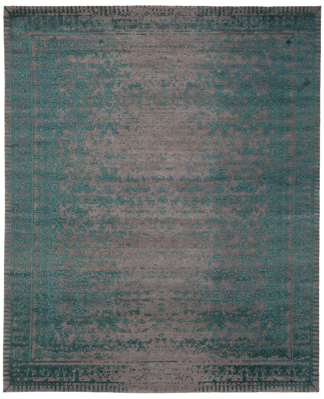 Ferrara stomped reverse grijs blauw vloerkleed