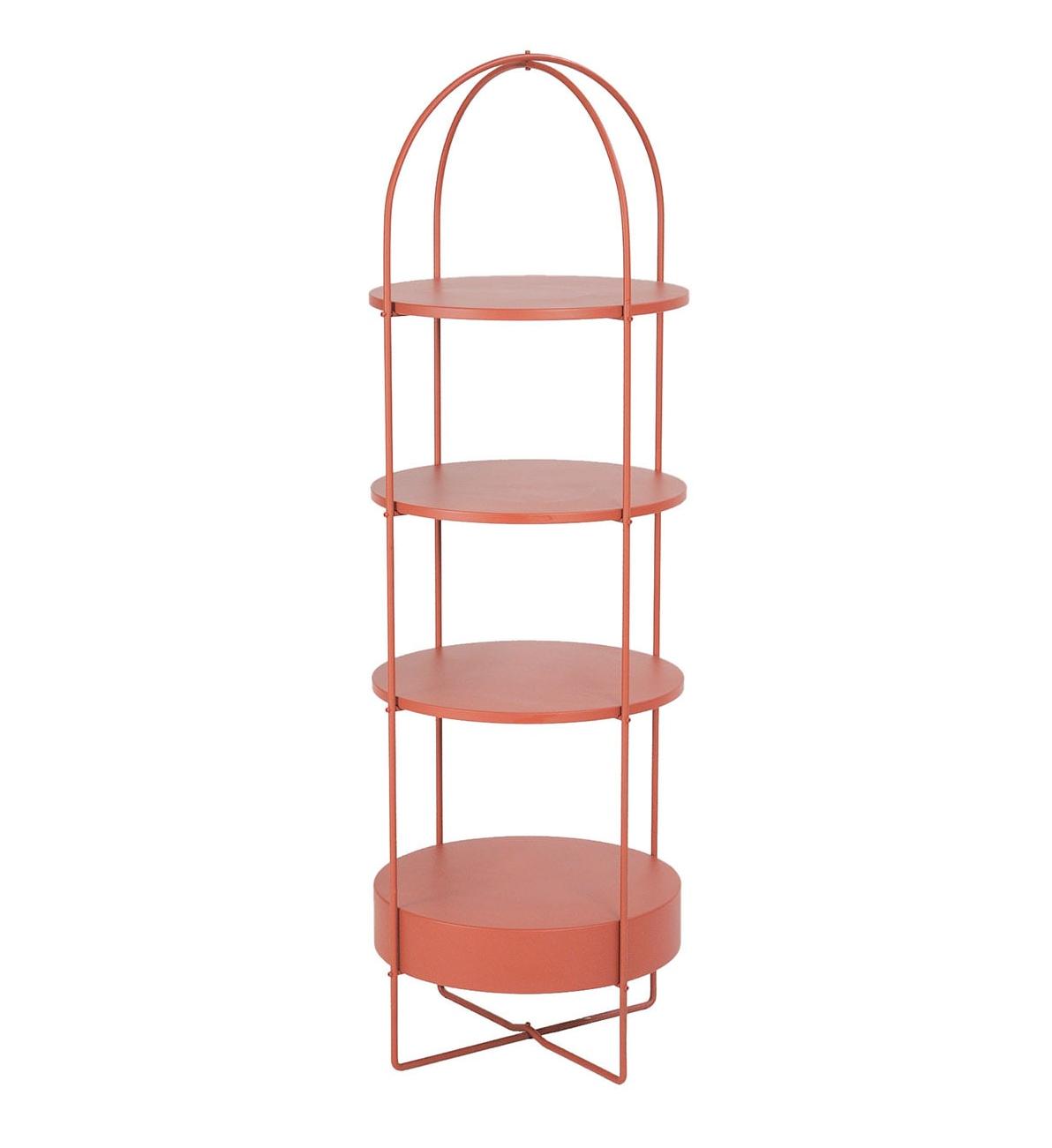 Rode gelakte boekenkast