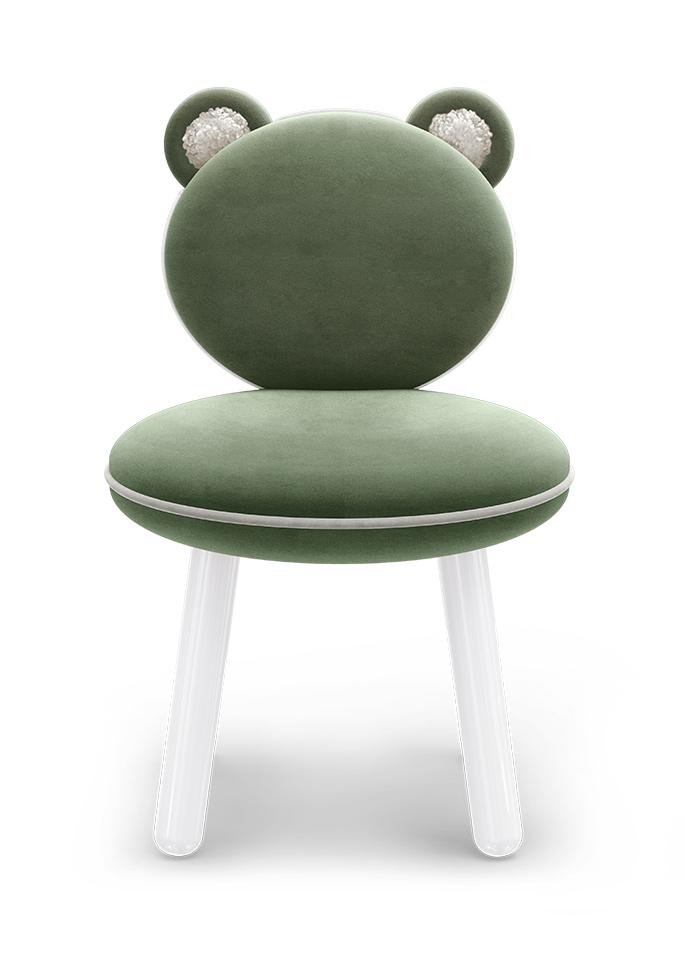 Fluffy Bear groene kinderstoel