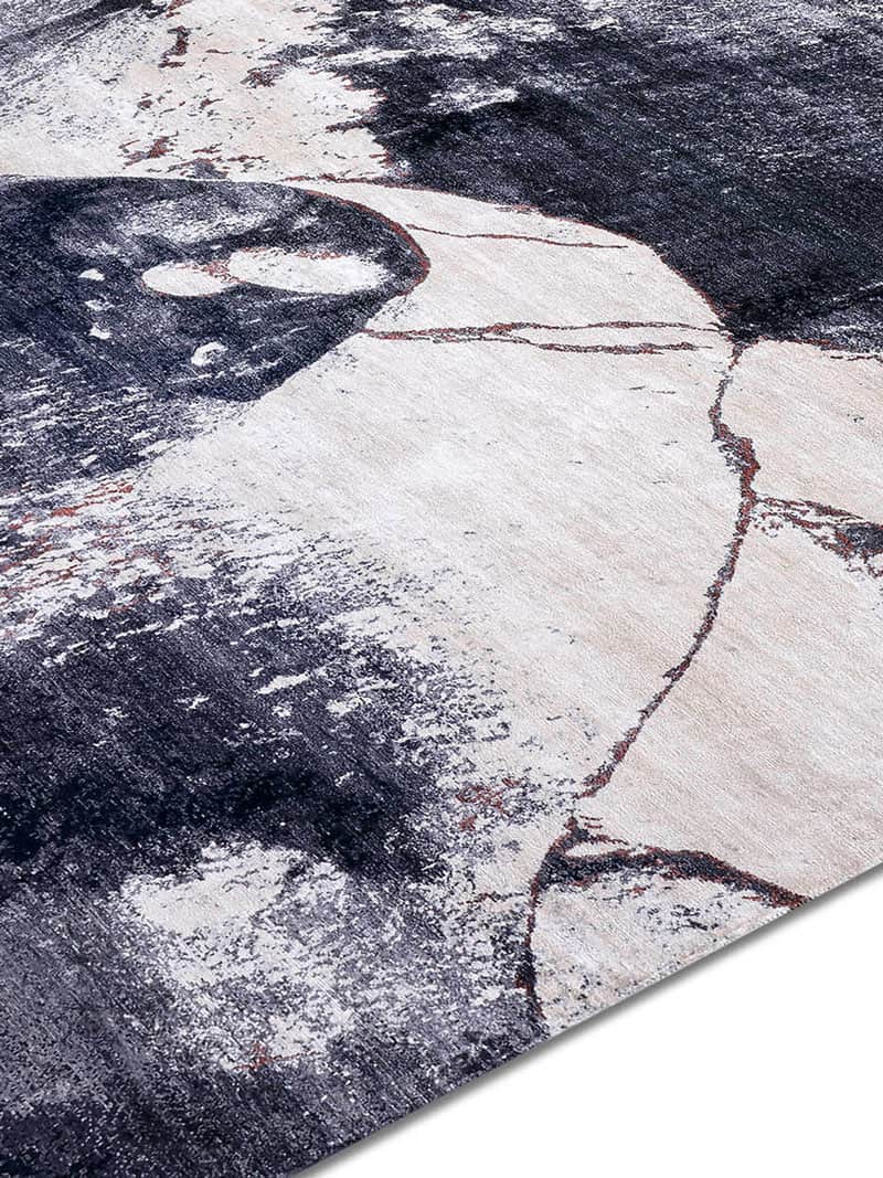 Zwart & wit handgeknoopt tapijt | Maat: 170 × 240 cm