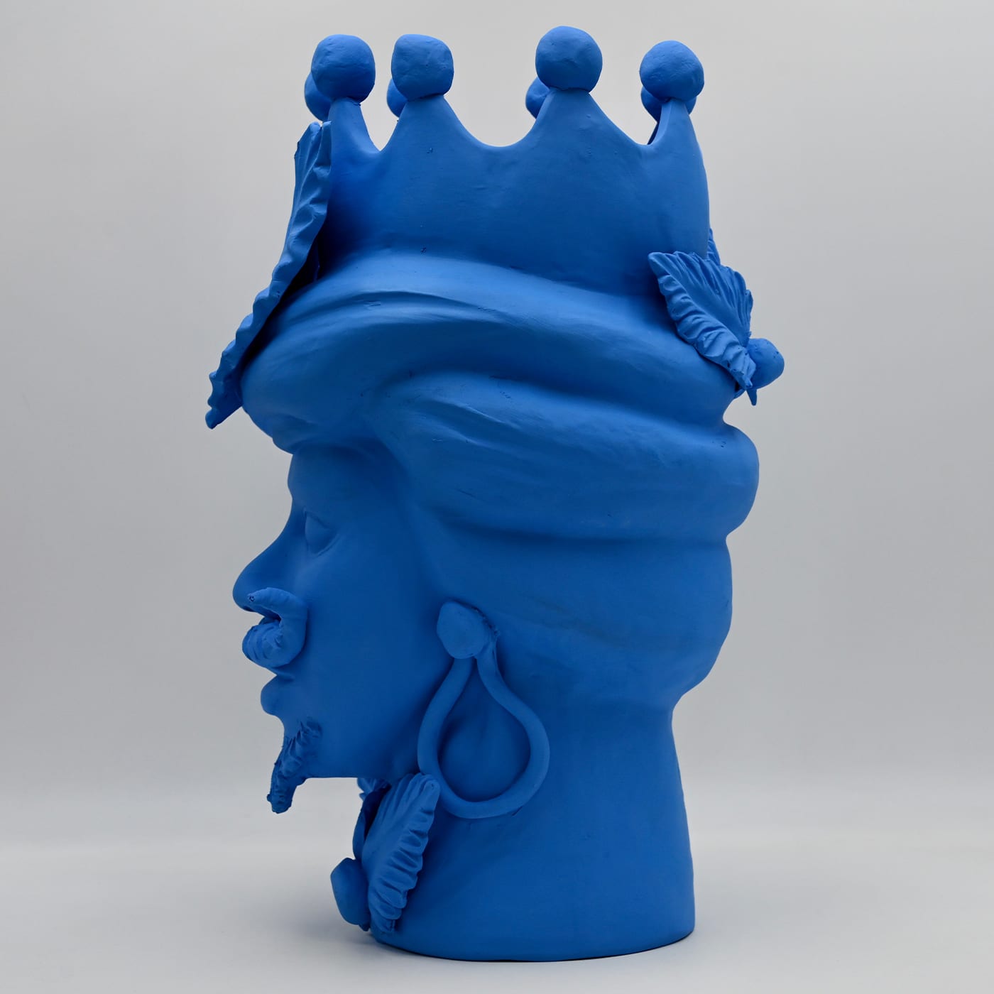 Moor's Head blauwe sculptuur