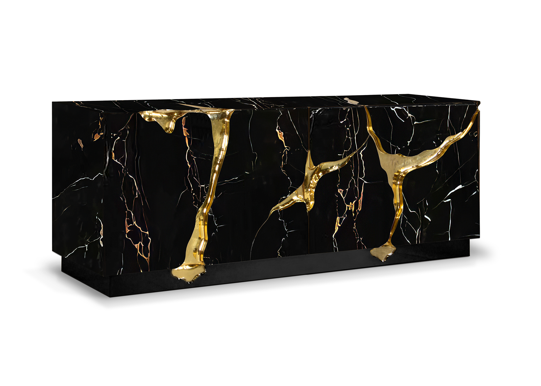 Zwart en goud luxueus dressoir