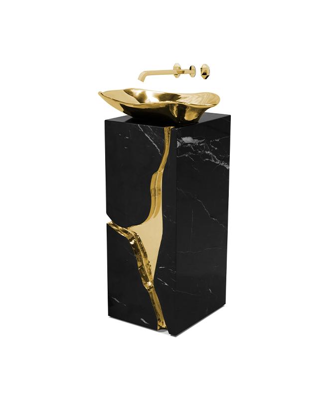 Versplinterd ontwerp zuil wastafel