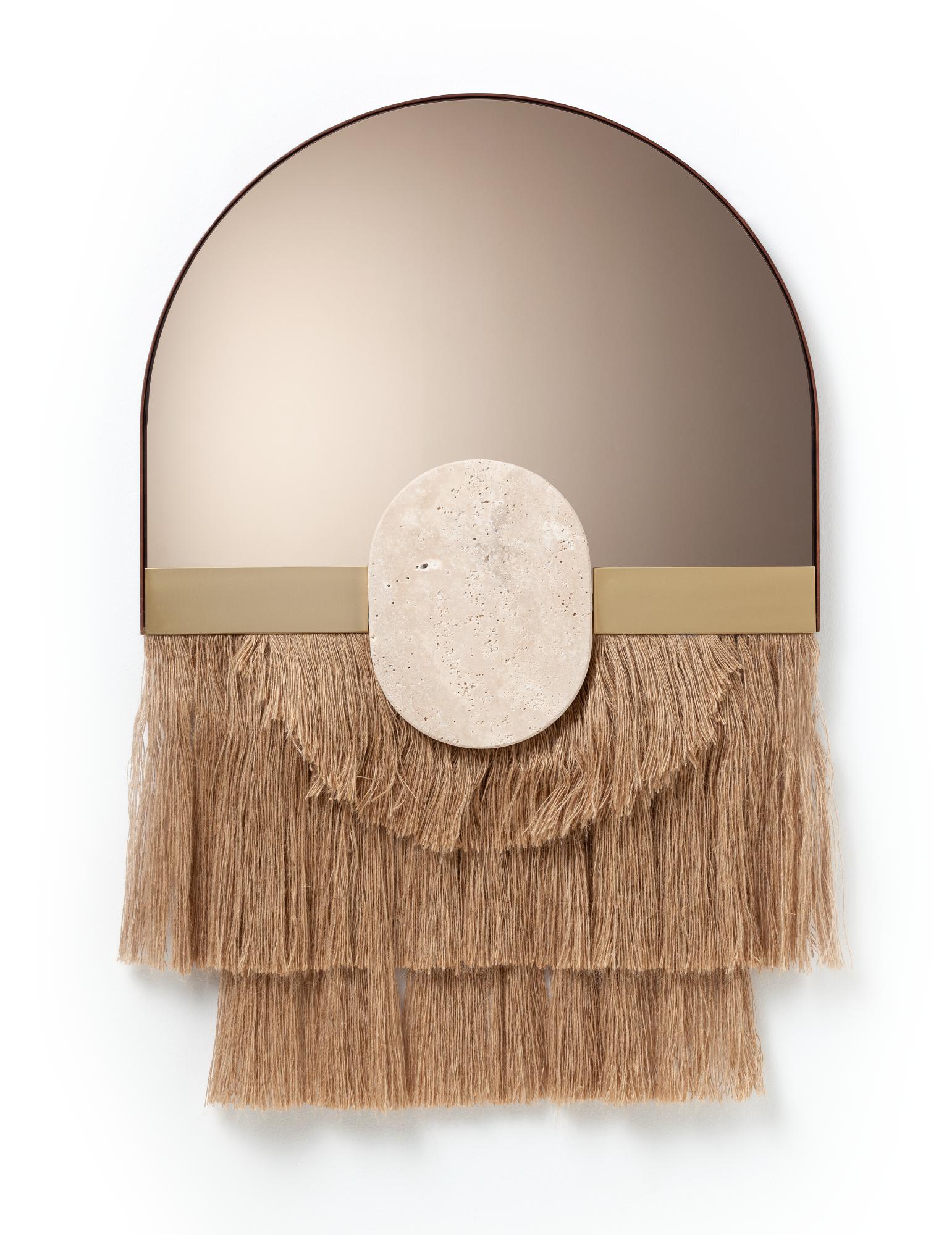 Souk Ecru Linen decoratieve wandspiegel