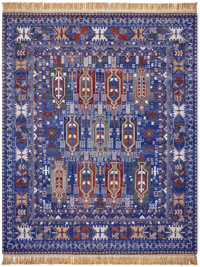 Balouch Blue luxe handgeknoopt tapijt | Maat: 140 × 210 cm