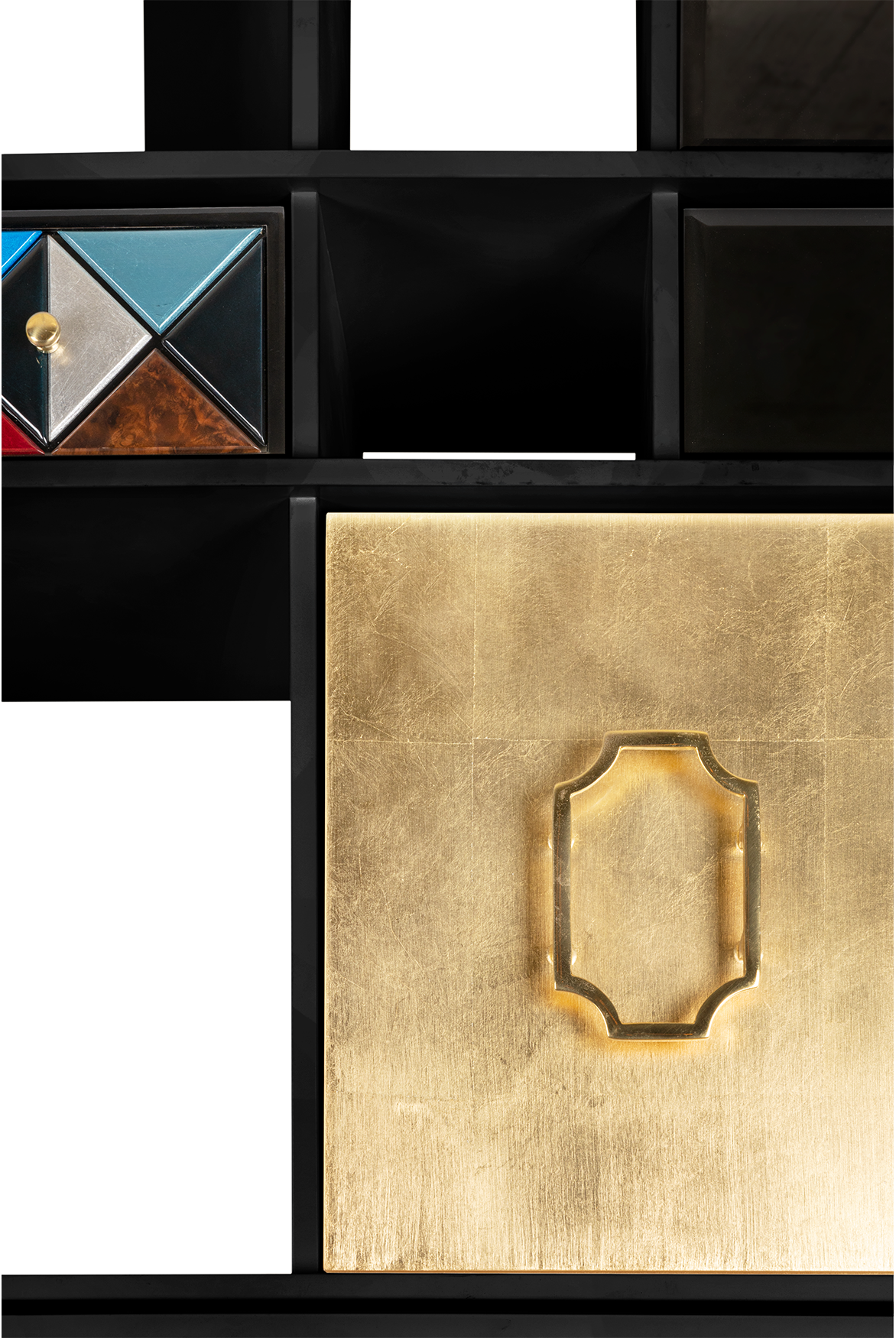 Curator zwarte boekenkast