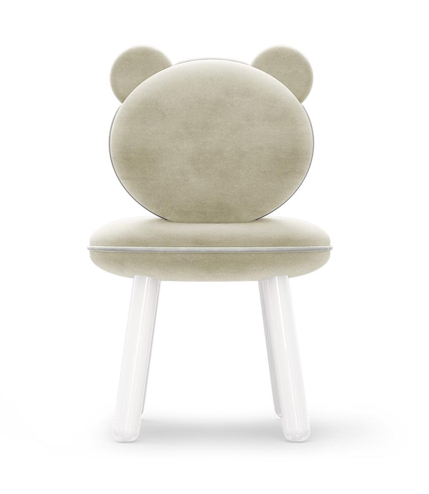 Fluffy Bear crème kinderstoel