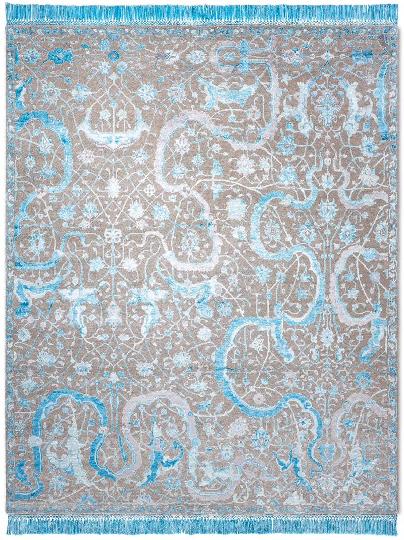 Tabriz Blue luxe tapijt | Maat: 305 × 427 cm