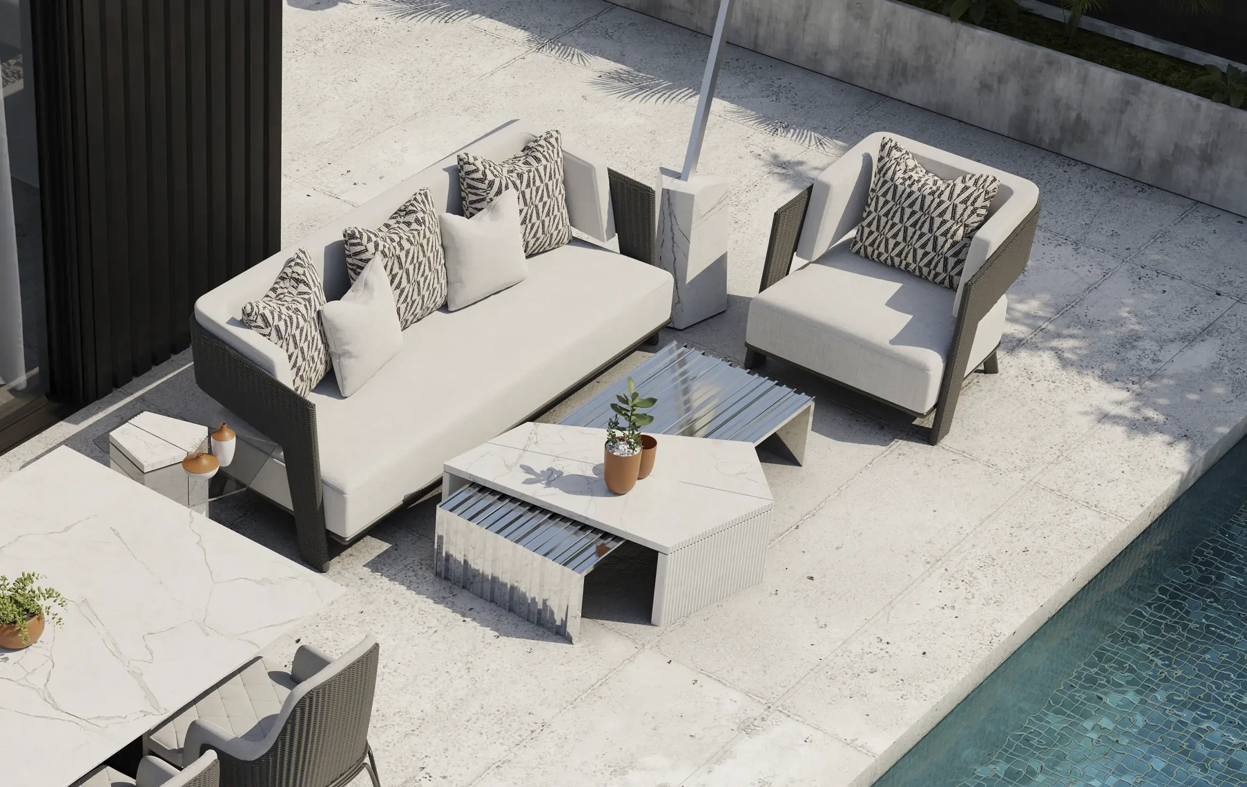 Crown grijze tuinsofa
