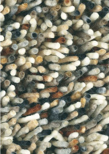 Gevilt wol beige/grijs mix shag tapijt | Maat: 170 × 240 cm