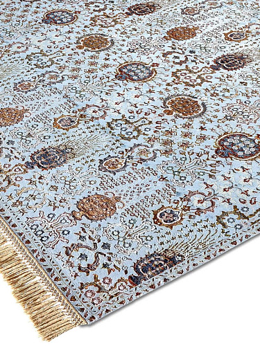 Isfahan Light Blue handgemaakte luxe vloerkleed