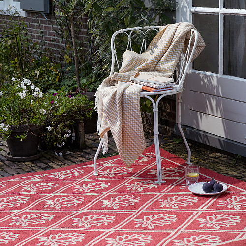 LA porchester klaproosrood outdoor vloerkleed