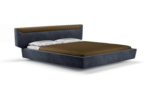 Libra donkerblauw bed met hoofdeinde