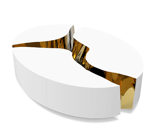 Fissure ovale witte salontafel