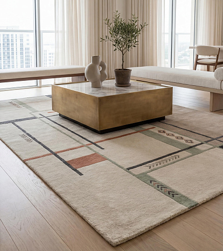 Architect Lines Taupe vloerkleed