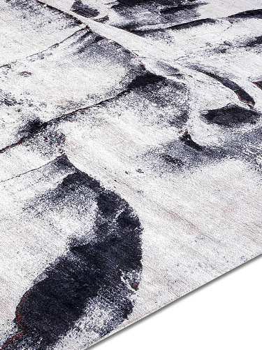 Zwart & wit handgeknoopt vloerkleed