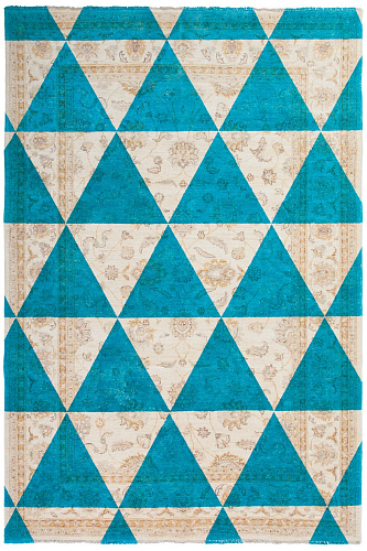Dubbele laag blauw designer vloerkleed
