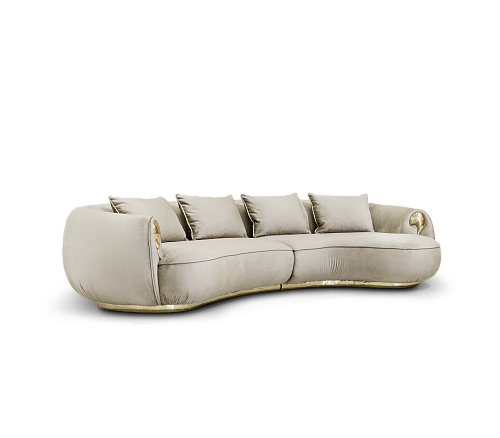 Solara crème gebogen luxe bank
