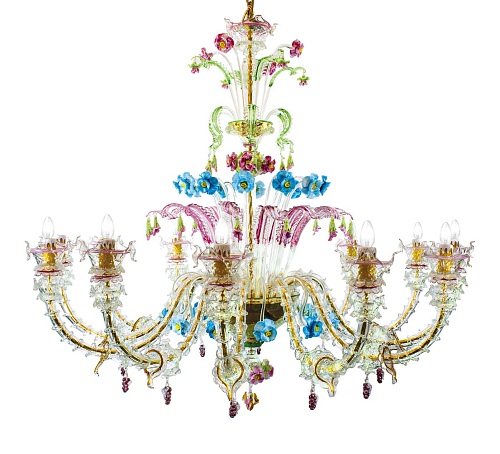 Murano Glas Meerkleurige Kroonluchter