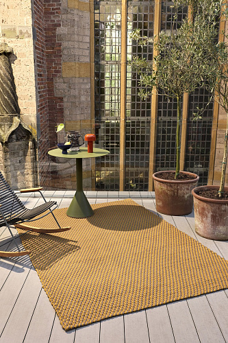 Lace mosterd-taupe outdoor vloerkleed