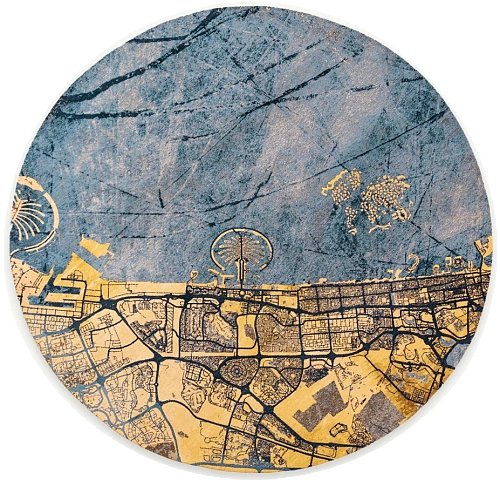 Gold Sea rond vloerkleed