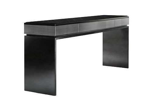 Console met vier laden en slanke metalen basis