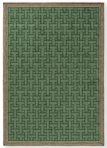 Monogram groen outdoor vloerkleed