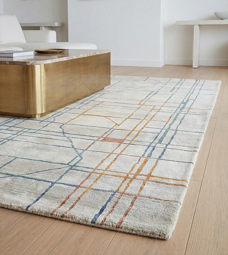 Linen Grid design vloerkleed