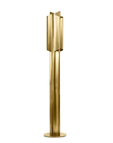 Verouderd messing vloerlamp