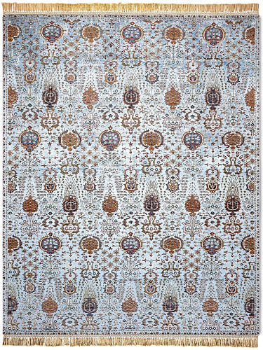 Isfahan Light Blue handgemaakte luxe vloerkleed