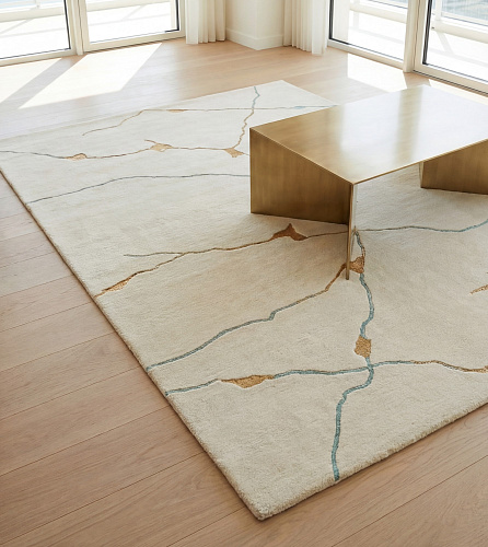Golden Veins Ivory luxe vloerkleed