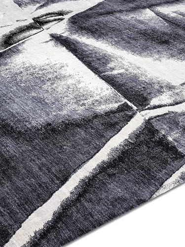 Zwart & wit luxe handgeknoopt vloerkleed