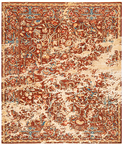 Gulfarang bond beige zijde vloerkleed