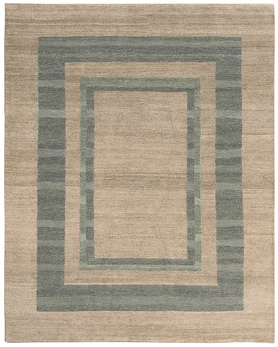 Mauro triple border groen vloerkleed