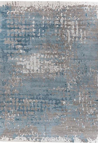 Handgeknoopt bamboe zijde abstract Indiaas vloerkleed
