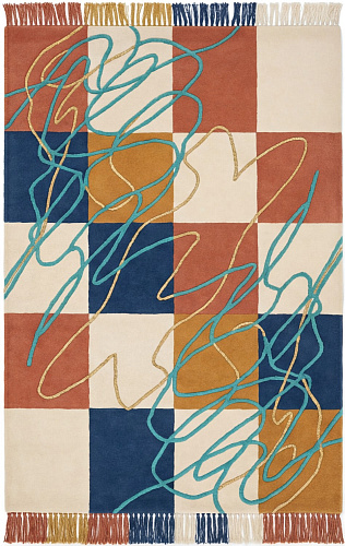 Patchwork Rhythm handgemaakt vloerkleed