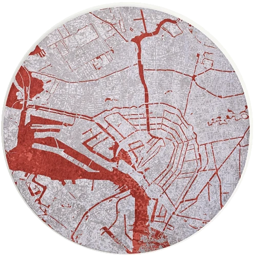 Orange Cut rond vloerkleed