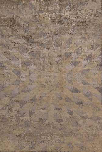 Handgeknoopt bamboe zijde abstract Indiaas vloerkleed