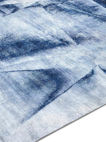 Marineblauw handgeknoopt vloerkleed