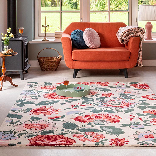 Wendling floral klaproosrood vloerkleed