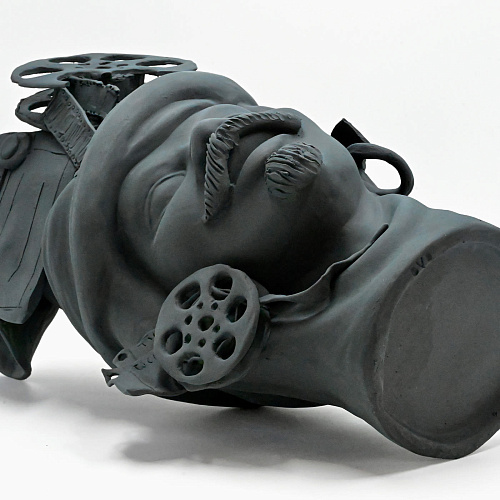 Moor's Head grijze matte sculptuur