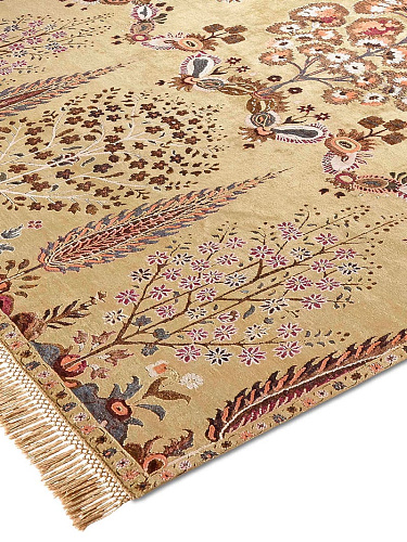 Mughal geel handgemaakte luxe vloerkleed
