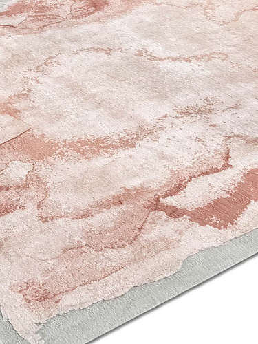 Mono roze luxe handgeknoopt vloerkleed