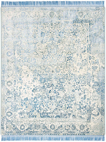 Lichtblauw luxe vloerkleed
