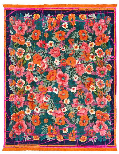 Scarlenka allover wrapped donkerblauw roze tapijt